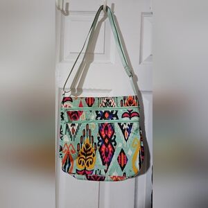 Vera Bradley Mint Green and Multicolor Crossbody Bag